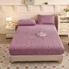 Conjunto de Roupa de Cama de Veludo de Leite Venda Quente Transfronteiriça Três Peças Simples Cor Sólida Protetor de Colchão Inverno Mais Veludo Roupa de Cama de Comércio Exterior