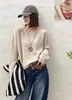 Elegante suéter de punto hueco con lentejuelas para mujer, nuevo top base versátil de manga larga holgado adelgazante para otoño/invierno