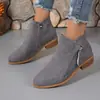 Botas Chelsea de Inverno 2026 com Salto Baixo, Tamanho Grande 43, Botas Femininas Modernas com Zíper Lateral, Botas Curtas para Venda Transfronteiriça na Amazon