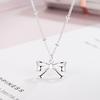 Collar Simple de Lazo Dulce para Mujer Cadena para Clavícula de Diseño de Nicho de Lujo Ligero Regalo de Cumpleaños 2023 Suéter