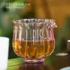 Taza de presentación de vidrio de borosilicato alto, dispensador de té resistente al calor estilo japonés, cuenco de té color ceniza rosa, juego de té kung fu para uso doméstico, taza para enseñar