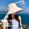 Sombrero de Protección Solar para Cuello de Seda de Hielo Verano Desmontable Ala Ancha Anti-UV Ciclismo al Aire Libre Sombrero de Pescador para el Sol