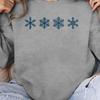Sudadera casual de cuello redondo para mujer con estampado de copo de nieve - Cómoda