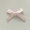 Doce Ponto de Bolinha Francês Preto e Branco Laço Amarrado à Mão Acessórios DIY Presilha de Cabelo Capa de Celular Acessórios para Sapatos e Meias