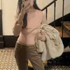 Suéter de punto trenzado con un estilo suave y relajado, un diseño corto con un atractivo único y de nicho, suéter de punto para mujer