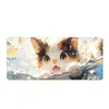 Venta Directa de Fábrica, Alfombrilla de Ratón Grande, Alfombrilla Creativa para Escritorio de Gato Anime, Alfombrilla de Ratón Antideslizante con Borde Bloqueado de Precisión