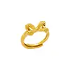 Anel de Laço com Design Luxuoso Ouro de Areia Vietnamita Anel Aberto para Dedo Indicador para Mulheres Joia Versátil e Duradoura Venda Direta