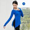 230g roupa de modal para prática de dança manga longa top de dança moderna adulto dedo chanfrado roupa de dança clássica latina