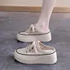 AI078 chinelos femininos 2026 novo modelo de verão para mulheres baixinhas, aumento de altura de 5cm, bico redondo, fácil de calçar, meias-chinelos fechadas para mulheres