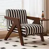 Silla Richard Nórdica de Madera Maciza Sillón Individual para Sala de Estar Silla de Ocio para Balcón Café Estilo Antiguo Silla Carbonizada