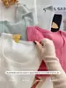 Tejido de hilo de núcleo, camisa base gris para mujer, nuevo modelo 2026, suéter de punto ajustado de manga larga con cuello cuadrado y escote bajo