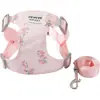 Coleira para Gato com Design Floral, Padrão Floral Estampado Integral, Coleira para Cachorro Pequeno para Uso Externo, Coleira para Cachorro Ajustável