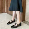 G3760-71 Zapatos Elegantes de Estilo Francés con Faldas, Zapatos de Tacón Grueso Individuales para Mujer, Nuevos Zapatos de Commuter para Mujer Primavera y Verano 2025, Zapatos de Noche