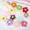 Flor de Crochê Criativa em Blocos de Cor Flor Pom Pom Acessórios de Flor de Crochê Doces Presilhas de Cabelo e Acessórios de Cabelo Fofos em Estilo Coreano