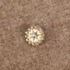 Casaco Estilo Tweed com Botão de Strass Roupa Externa Botões Costurados à Mão DIY Botão Decorativo de Liga Metálica Diamantada para Camisa Suéter