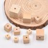 Accesorios de Joyería DIY 13-30mm Color Madera Cuadrado Cuadrado Cuentas de Madera Cuadrado Bloque de Madera Color Madera Cuentas Sueltas Venta al por Mayor