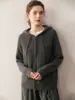 Cárdigan de cachemira con cremallera Otoño e Invierno para mujer Aguja de lingote Con capucha Holgado Grueso Tejido de punto Camiseta interior Chaqueta de estilo corto