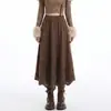 Falda de Gamuza Nueva Cortada con Láser Otoño/Invierno 2026, Falda Larga Irregular Hueca para Mujer, Falda Larga Vintage para Mujer