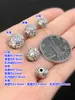 Plata pura s999 Retro Carpa Palabra de Bendición Cuentas Separadas Cuentas Redondas Pulsera de Cuerda Trenzada Estéreo Pulsera Collar Accesorios DIY Hechos a Mano