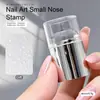 Popular Pequeno Formato de Nariz Super Aderente Silicone para Nail Art Manicure Francesa Pequeno Raspador de Carimbo com Impressão de Transferência Ferramenta DIY