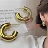 Aretes de Aro de Metal Estilo Francés, Aretes de Aro Sencillos, Nuevo Diseño de Nicho de Moda, Aretes Únicos y Elegantes para Mujer, Hacen que el Rostro Parezca Más Pequeño
