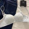 Ropa interior japonesa sin marcas para mujer, sujetador de una pieza con escote fruncido y grande, anticaída, de una pieza, para niñas