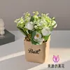 Hortensia Rosa Pequeño Bonsái Flores Artificiales Sala de Estar Estudio Flores Falsas Artificiales Decoración de Escritorio de Oficina Pequeños Adornos en Maceta
