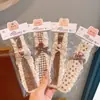 Pinza de tela suave color café para flequillo de niños con lazo de encaje, Diadema mágica para niñas, Accesorio para peinar el cabello de bebé