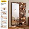 Painel Perfurado de Madeira Maciça Espelho de Vestir Porta Integrada Prateleira de Armazenamento Traseira Estilo para Casa Espelho de Corpo Inteiro para Parede Cabideiro de Entrada
