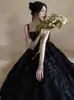 Vestido de Noite 2025 Super Fada Pena Aniversário Preto Sexy Vestido Alça Preto Banquete Elegante Vestido para Mulheres