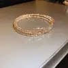 Pulseira Redonda de Aço Titânio Totalmente Cravejada em Diamante Estilo Francês, Pulseira Simples e Fashion de Luxo Leve, Senso de Design, Joia Versátil e Única para Públicos de Nicho