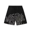 Transfronterizo Daifa SynaWord Calle Principal Hip Hop Estampado en Espuma Manga Corta Pantalones Cortos Traje Casual Hombre Hip Hop Americano Camiseta