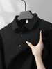 Camisa masculina de manga longa de alta qualidade em nylon-spandex, sem costura, espessa, dinâmica, resistente a rugas, não amassa, cor sólida para o dia a dia no trabalho