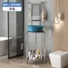 Suporte de lavatório de piso para uso doméstico em áreas rurais, resistente e durável, tubo de suporte de aço inoxidável, suporte para lavatório, de piso