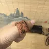Peça de mão de madeira de jujuba atingida por raio, anel de madeira esculpido "Nove Dragões Brincando com Pérolas", peça de arte esculpida em estilo chinês, ornamento esculpido à mão para homens e mulheres usarem