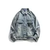 Yidao Roupas Vintage 2026 Outono Novo Estilo Americano Marca Tendência Design Patchwork Borboleta Borda Desfiada Jaqueta Jeans Curta para Homens