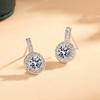 Nuevos pendientes elegantes de estilo coreano transfronterizo con forma de bolso redondo que combinan con todo, pendientes de mujer con imitación de moissanita de diamante completo, de estilo simple y exquisito a la moda.