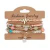 Pulsera de Cuentas Bohemiana de Múltiples Capas, Pulsera con Patrón de ECG, Pulsera Ajustable para Mujer al por Mayor
