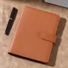 Cuaderno de Hojas Sueltas A5 Personalizado de Alta Calidad con Hebilla, Cubierta Gruesa de Cuero, Registro de Reuniones de Negocios con Tarjetero