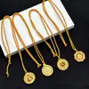 Collar de Girasol con Carácter de Fortuna Chapado en Oro Giratorio con un Colgante de Brújula Giratoria Cadena para Suéter Tótem