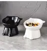Tigela Simples Anti-Derramamento para Gatos, Tigela de Água de Plástico com Boca Inclinada e Pernas Altas, Tigela de Comida para Cães e Gatos, Protege a Coluna Cervical