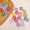 Grampo de Cabelo Estrela de Epóxi Cor Doce 3cm para Crianças, Cabelo Interno Cebola, Estrela de Cinco Pontas, Boa Qualidade, Celebridade da Internet, Grampo de Cabelo para Mulheres, Grampo BB
