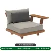 Sofá de Jardim para Villa ao Ar Livre, Conjunto de Sofás de Teca de Alto Padrão, Móveis de Madeira Maciça para Pátio de Hotel ao Ar Livre