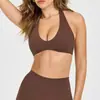 Top Fitness Costas Cruzadas com Gola Halter para Mulheres, Absorvente de Suor, Secagem Rápida, Top Esportivo para Corrida, Emagrecimento e Modelagem, Lindo Top Fitness Costas Cruzadas