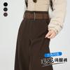 Pantalones de Traje de Lana de Otoño para Mujer, de Cintura Alta, Adelgazantes, Pierna Recta, Pantalones Anchos Sueltos, Versátiles, Caída Suelta, Pantalones Casuales de Longitud Hasta el Suelo
