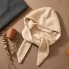 Pasamontañas de estilo coreano para mujer, sombrero de punto cálido de otoño e invierno y bufanda integrados con capucha y calentador de cuello, moderno