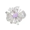 Broche Sencillo y Elegante de Flor Mariposa Morada, Pin Exquisito, Accesorio para Traje, Adorno de Solapa para Abrigo