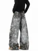 Calça Cargo Camuflada Gradiente Estampada Completa Estilo Americano Lavado para Homens e Mulheres, Larga Casual Versátil de Perna Larga Longa