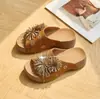 Sandalias Retro de Lentejuelas de Alta Venta del Distribuidor, Modelo Nuevo 2026, Resistentes, para Fiestas, Slip-On, Punta Cerrada, Suela Gruesa, que Aumentan la Altura