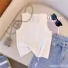 Camisola Chaleco Pequeño Estilo Hong Kong Único y Elegante para Mujer Verano Rosa Brillante Base Interior Sin Mangas Tejido Superior para Mujer